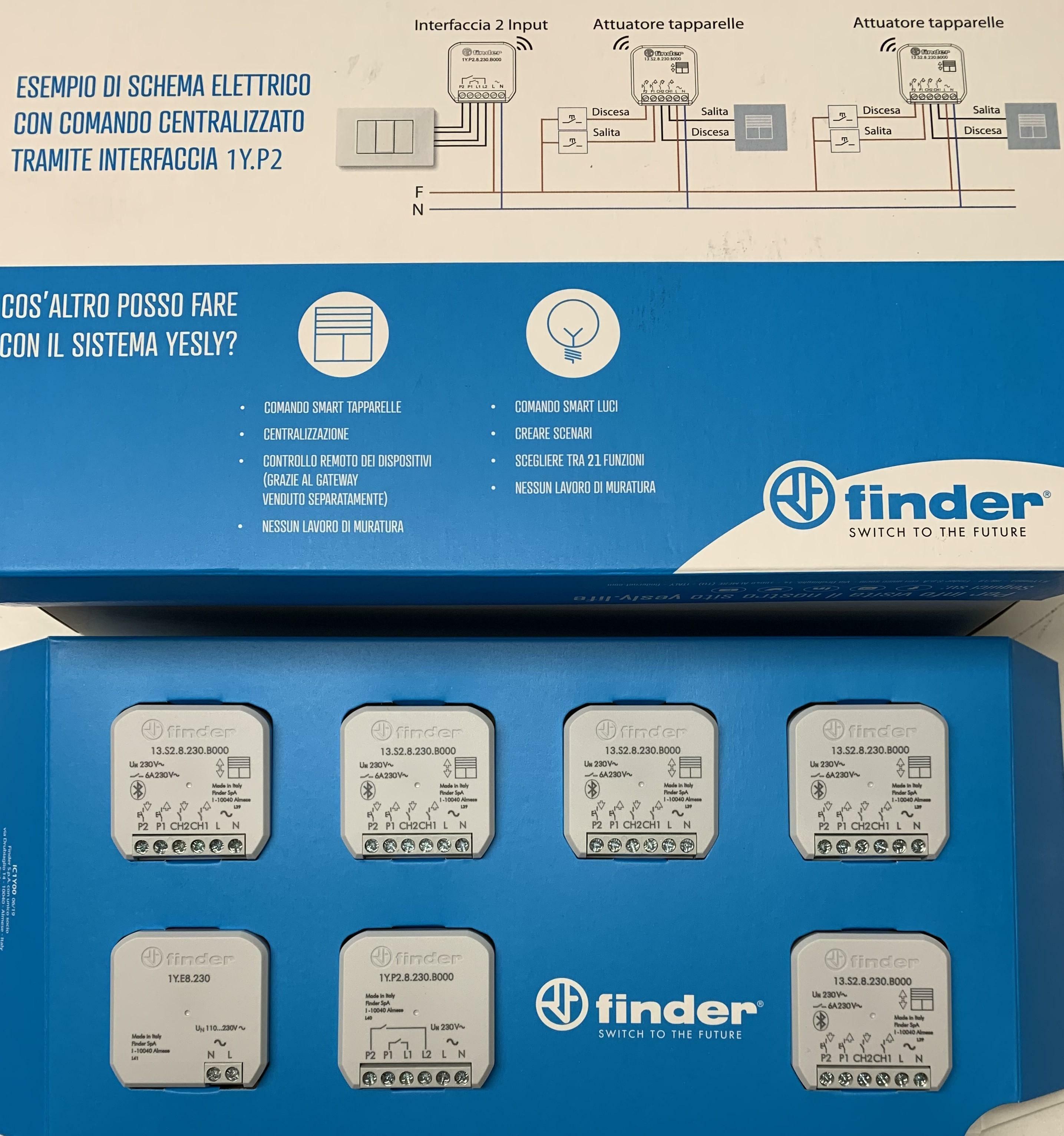 FINDER YESLY KIT CONNESSO AUTOMAZIONE TAPPARELLE 13.S2.8.230.B000.POA 13S28230B000POA