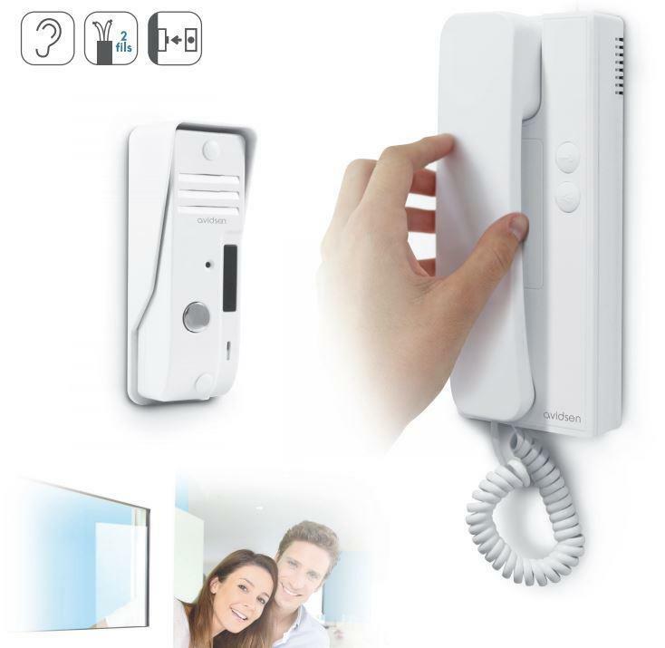 AVIDSEN KIT INTERPHONE PORTE SIMPLE À 2 FILS 112110 AVIDSEN KIT INTERPHONE PORTE SIMPLE À 2 FILS 112110