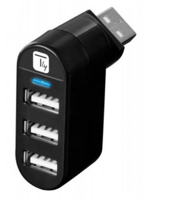 IC INTRACOM ITALIA SPA MINI DREHBARER HUB MIT 3 USB 2.0 PORTS SCHWARZ 361773  