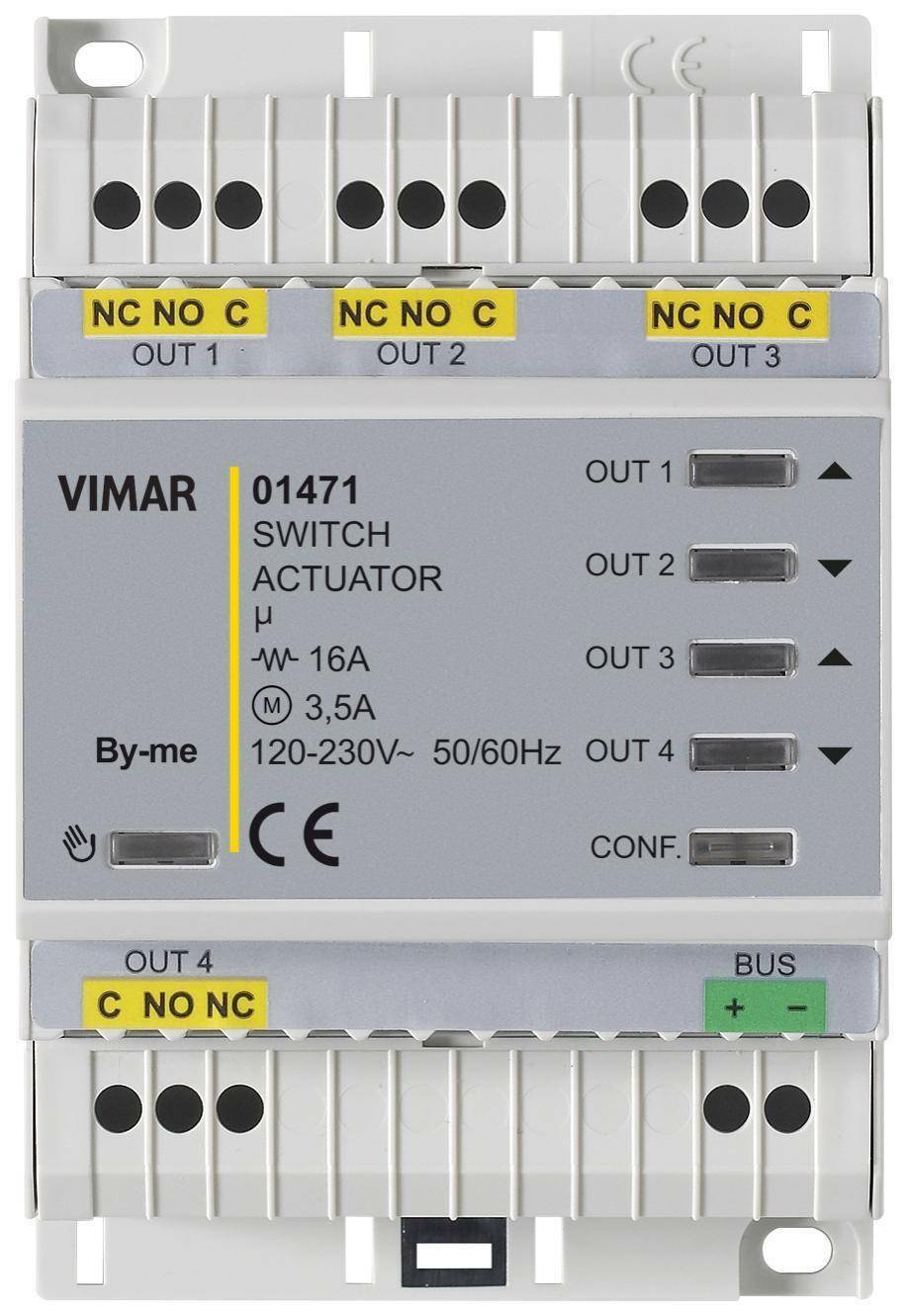 VIMAR BYME ATTUATORE DOMOTICO MULTIFUNZIONE 4 USCITE A RELE' 01471