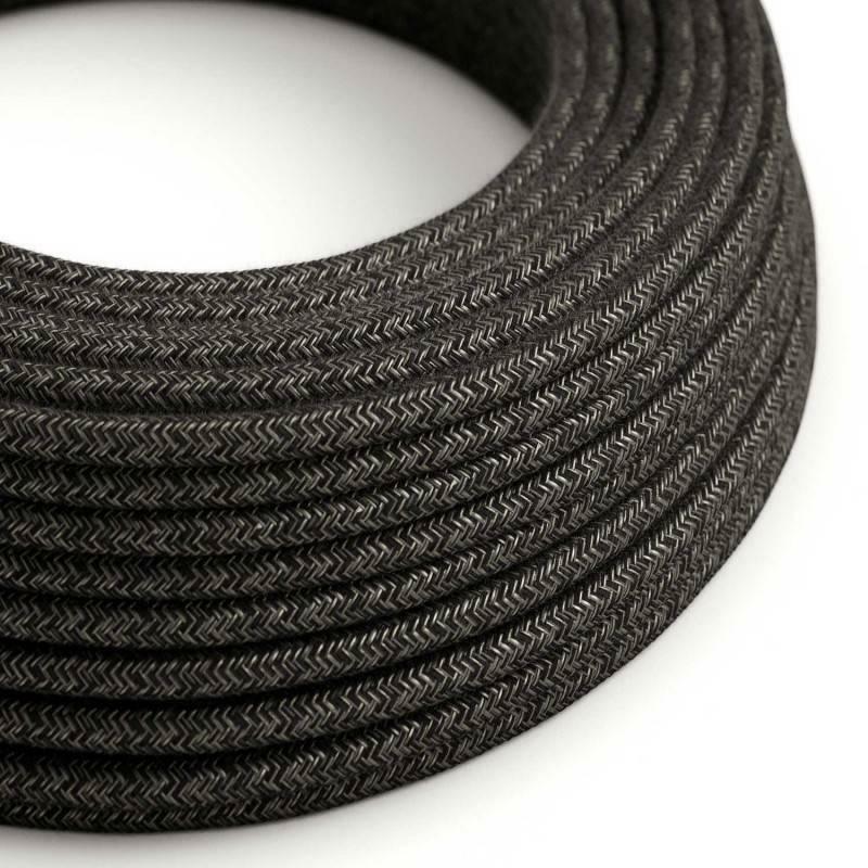 CREATIVE-CABLES ITALIA ELEKTROKABEL 3X0,75 RUND UMMANTELT IN ANTHRAZIT STOFF XZ3RN03  