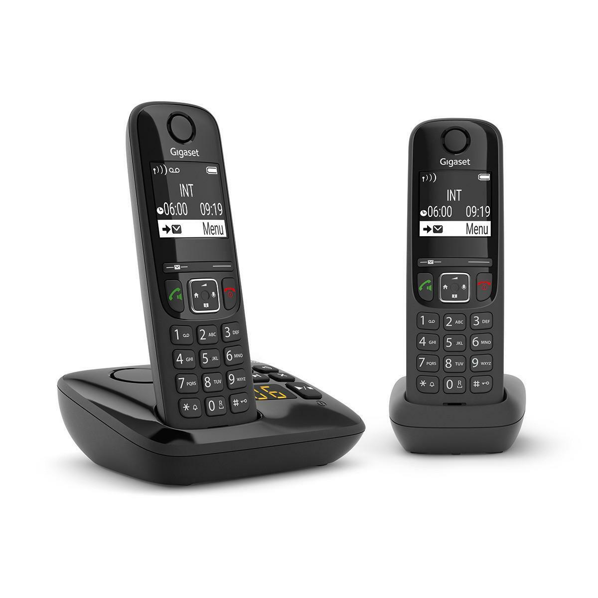 GIGASET CORDLESS DUO MEMORIA 100 CCONTATTI AS690ADUOBLACK
