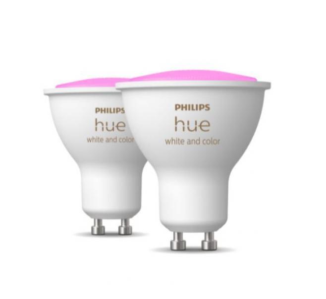 Deux ampoules LED Philips Hue 34008400 929001953112-Gu10 4,3W-blanc et couleur  