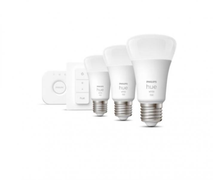 PHILIPS HUE STARTER KIT WEISS 3 LED GLÜHBIRNEN E27 9,5W + DIMMSCHALTER + BRÜCKE 929002469204 28913000 PHILIPS HUE STARTER KIT WEISS 3 LED GLÜHBIRNEN E27 9,5W + DIMMSCHALTER + BRÜCKE 929002469204 28913000