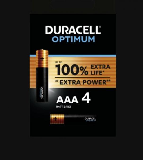 Blister 4 Duracell Optimum Batterien - 200% extra lange Lebensdauer OPTIMUM/AAA Blister 4 Duracell Optimum Batterien - 200% extra lange Lebensdauer OPTIMUM/AAA
