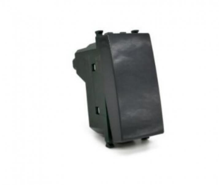 Deviatore unipolare linea Gem compatibile con Vimar Plana 14004 16A nero - 603N