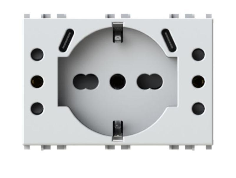 Presa multistandard 4Box Usb P503 compatibile Vimar Arke bianco - 4BUSBP503.V19B