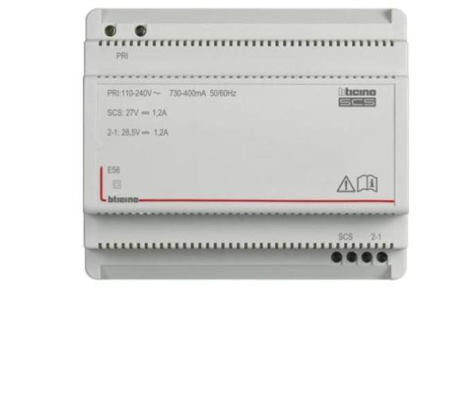 Alimentation pour BUS-SCS Bticino My Home 27Vdc-1.2A- E56 Alimentation pour BUS-SCS Bticino My Home 27Vdc-1.2A- E56