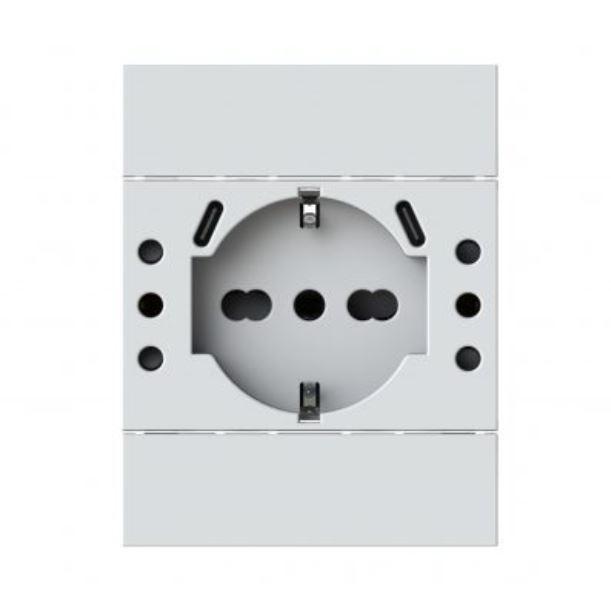 Presa multistandard 4Box Usb P503 compatibile Bticino LivingNow bianco - 4BUSBP503.KW