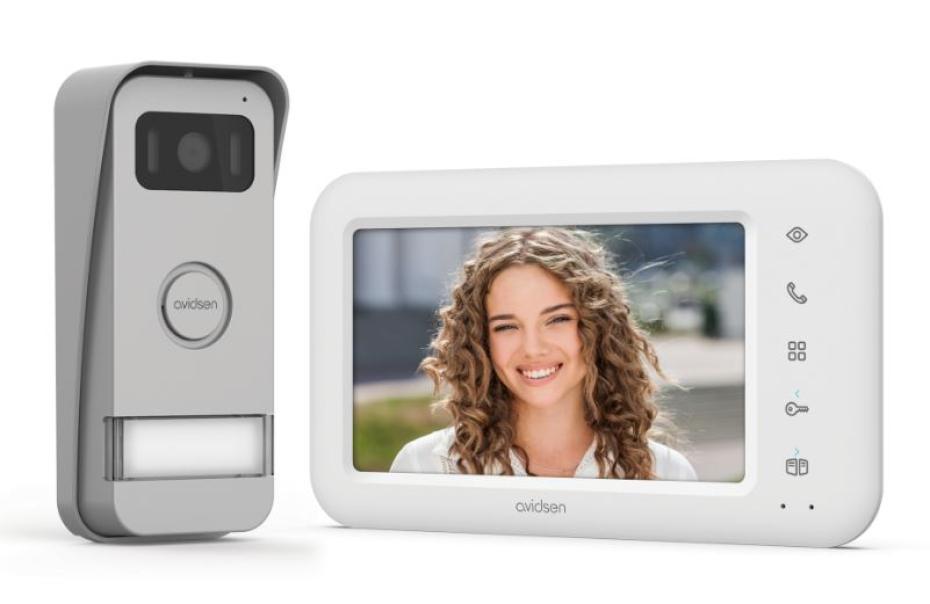 Videocitofono a colori Avidsen Elia 2 fili doppio comando serratura e cancello - 112290