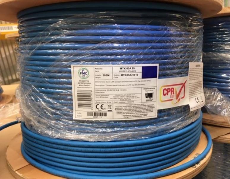 Câble U/UTP au mètre Micro tek cat 6A LSZH sheath rigid conductors 23 AWG - MTK65AHB10  
