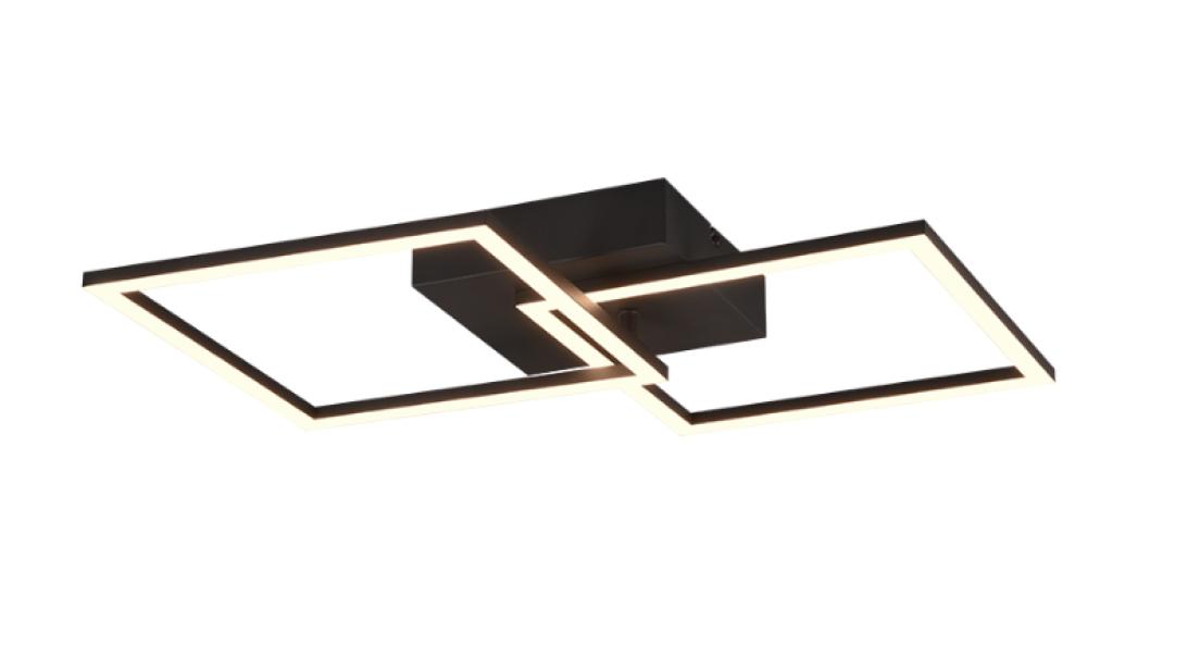 Led-Deckenleuchte Trio Lighting Trail 20W 3000K mattschwarz - R64492132  