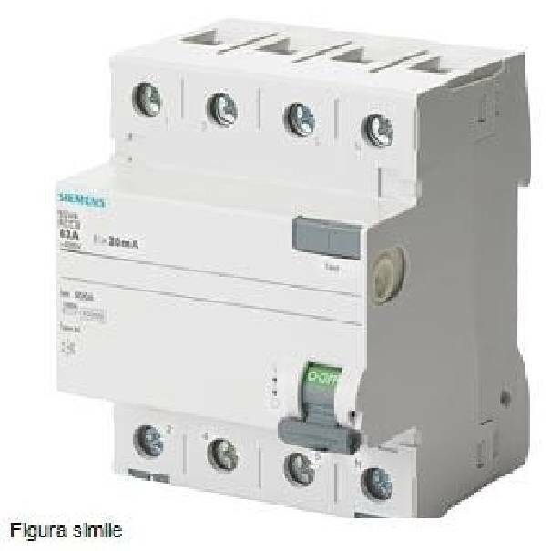 SIEMENS INTERRUTTORE DIFFERENZIALE 4 POLI 25A 300MA TIPO AC 5SV4642-0