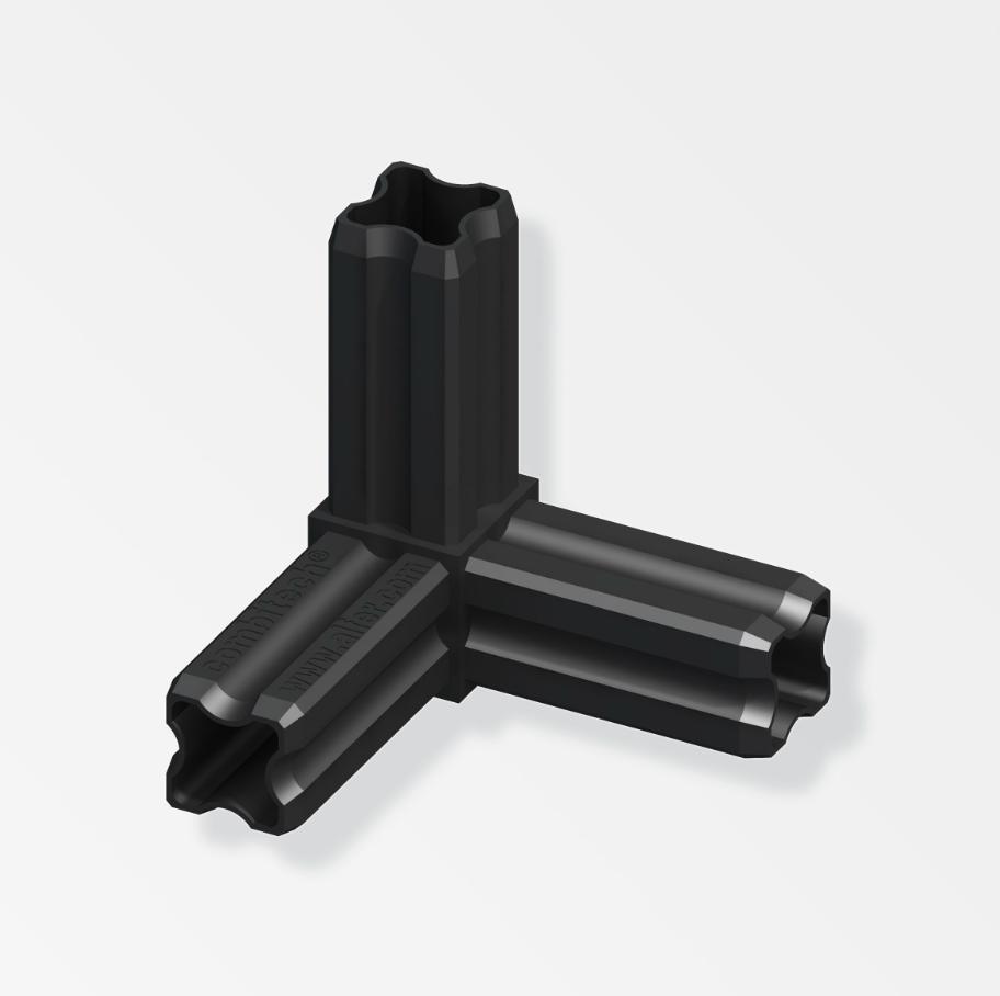 GIUNTO AD ANGOLO ALFER ALUMINIUM 90 GRADI 23.5MM NERO - 28584