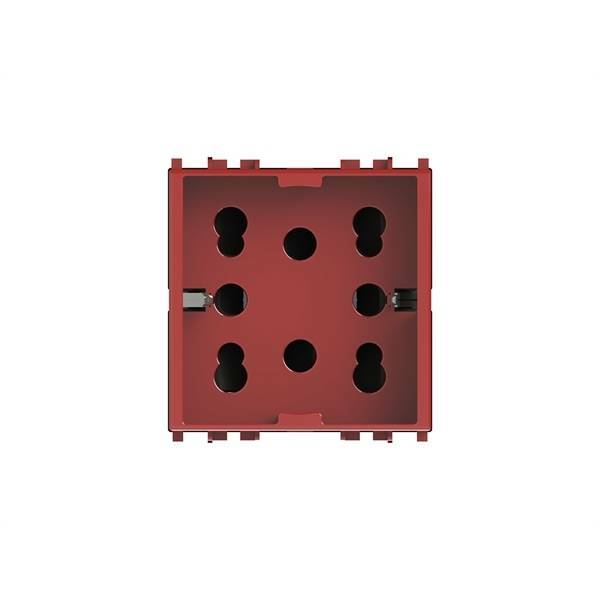 4 BOX PRESA POLIVALENTE SIDE COMPATIBILE VIMAR PLANA 10/16A ROSSA 4B.V14R.H21