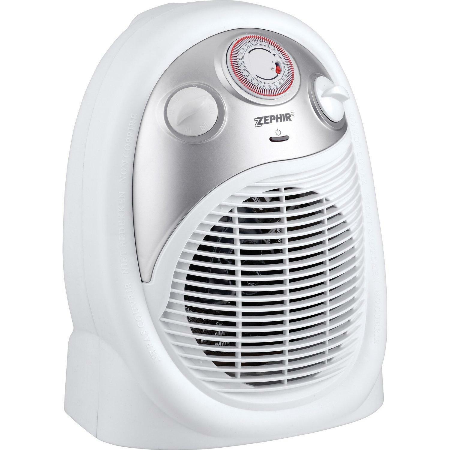 ZEPHIR TERMOVENTILATORE DA BAGNO 2000W TIMER 24 ORE ON/OFF IP21 TERMOCOMFORT-PLUS