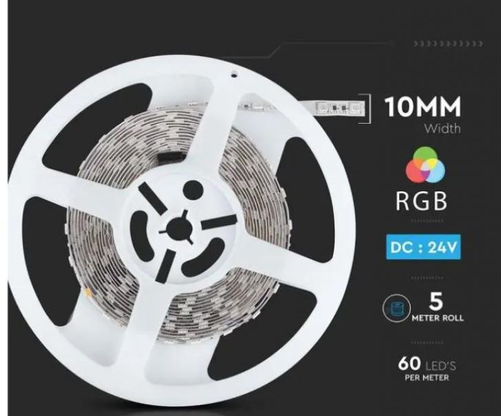 Bande Led 10 mètres V-tac 212592 vt-5050-24V 7W/M RGB