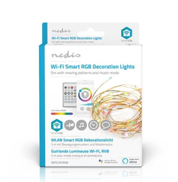 Filo led Nedis smart wifi multi colore IP20 5 metri-WIFILX51RGB