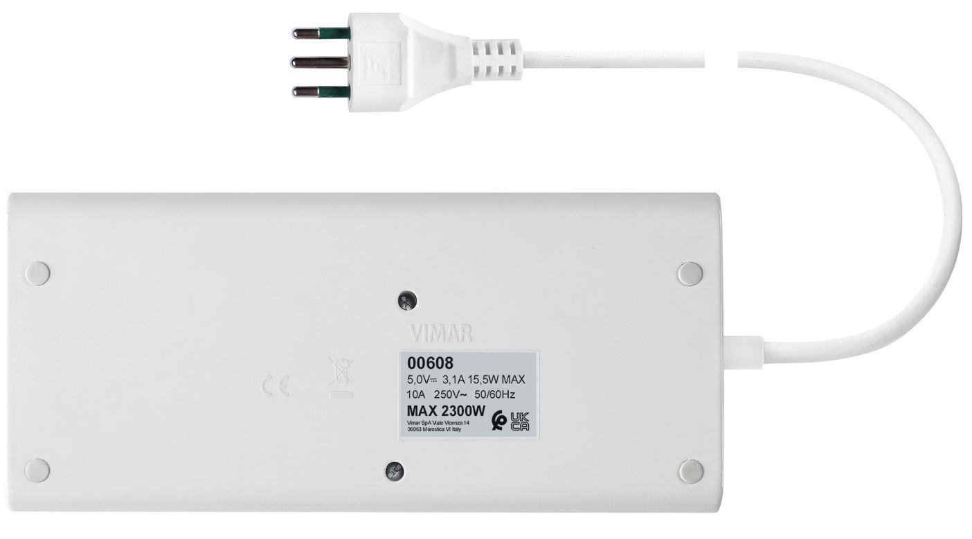 Vimar desk power strip 3 prises universelles + 3 usb +S11+Cbe blanc - 00608.CC.B  