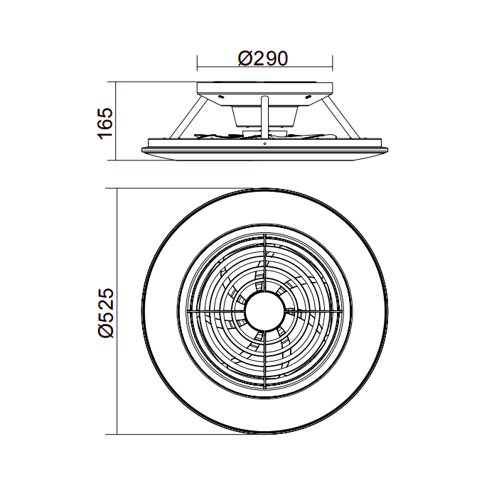 Mantra Alisio mini 70+30W 2700-5000K blanc - 7493 Plafonnier à LED avec ventilateur 