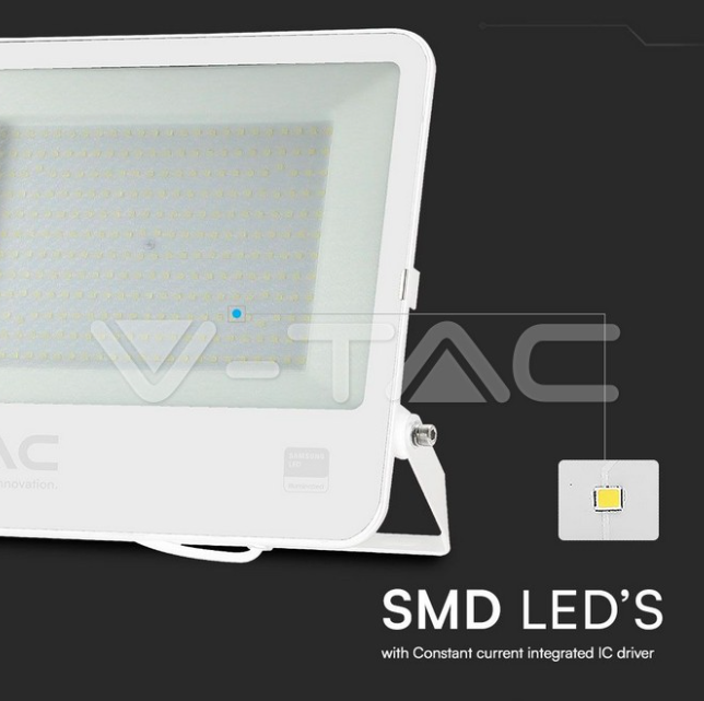 V-tac projecteur led Samsung chip 200W 6400K blanc VT-44204 - 23603  