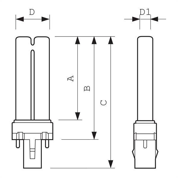 LAMPE FLUORESCENTE COMPACT G23 2PIN 11W W WARM LIGHT PL1182