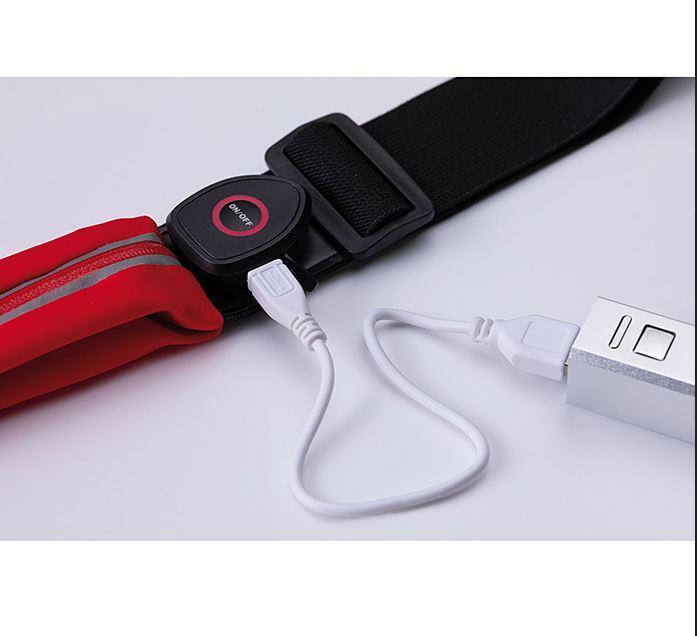 Ceinture de course à pied avec Paulmann LED 0,4W 5V rechargeable rouge - 709.68 70968