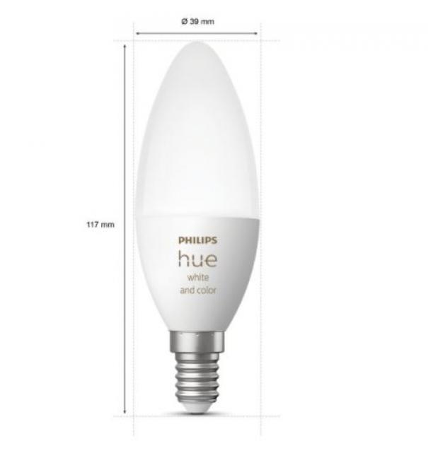 Philips Hue LED-Glühbirnen 35661000 929002294204- E14 4W-Weiß und Farbe  