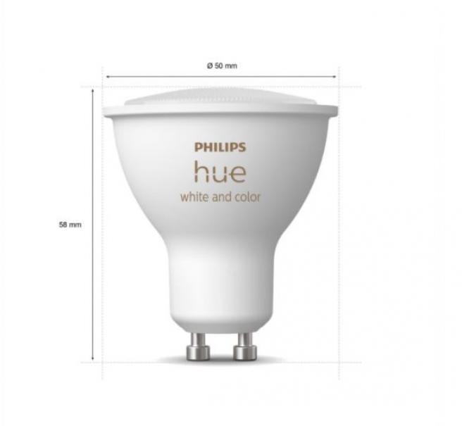 Deux ampoules LED Philips Hue 34008400 929001953112-Gu10 4,3W-blanc et couleur  