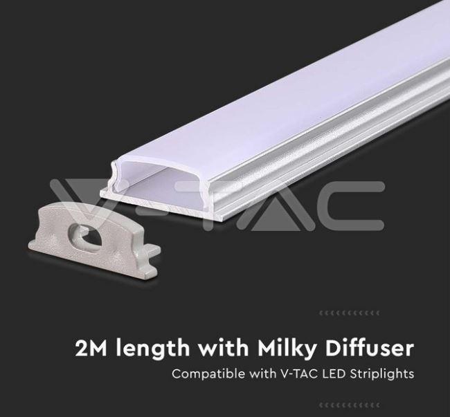 Profilo in alluminio flessibile V-tac per striscia led- 2 metri VT-8138 - 2909 03