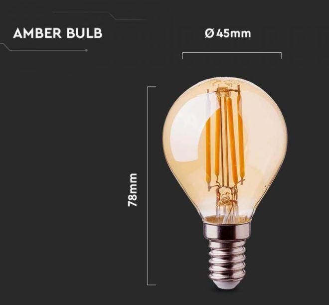 LED-Glühbirne P45 V-tac amber 4W 2200K E14 VT-1953-N - 214499