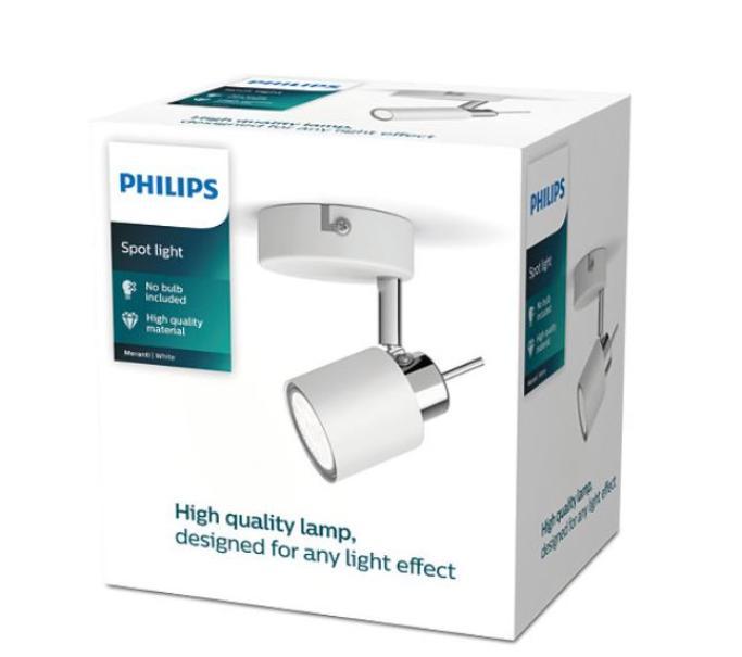 Philips Meranti spot métallique simple GU10 IP20 blanc - 46529900  