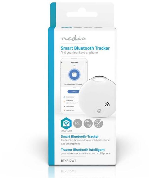 Trova chiavi smart Nedis a batteria bluetooth bianco - BTKF10WT