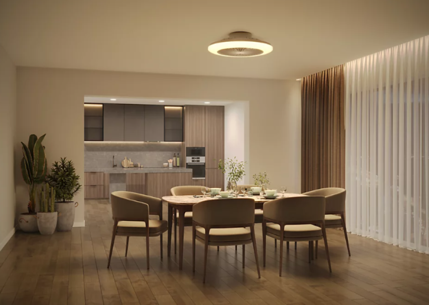 Ventilator mit Philips 60+25W 3000/4400/6500K weißer LED-Deckenlampe - 26062700  