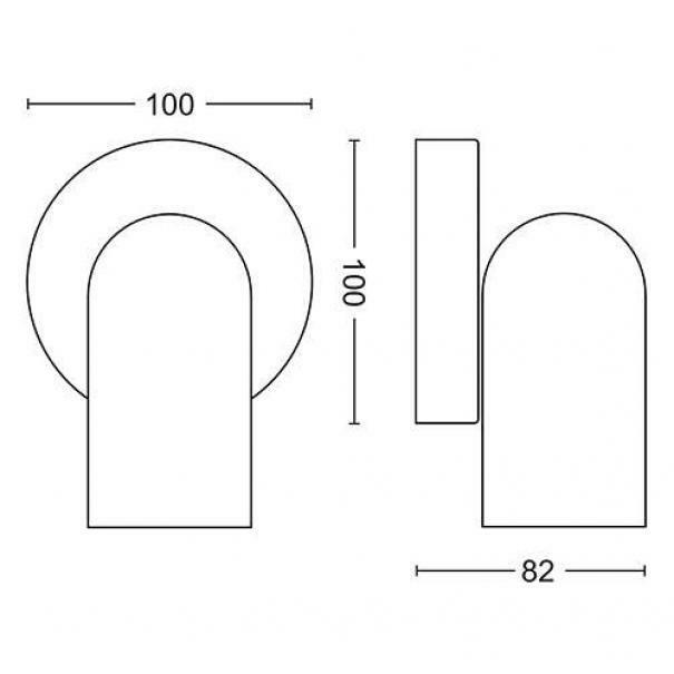 PHILIPS CONSUMER SPOTLIGHT PONGEE SINGLE SOCKET GU10 METAL WHITE 915005530501 5058131PN  