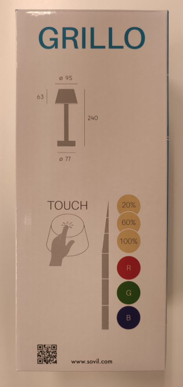 Sovil Grillo 3W 3000K amarillo recargable led lámpara de mesa - 97901/01  