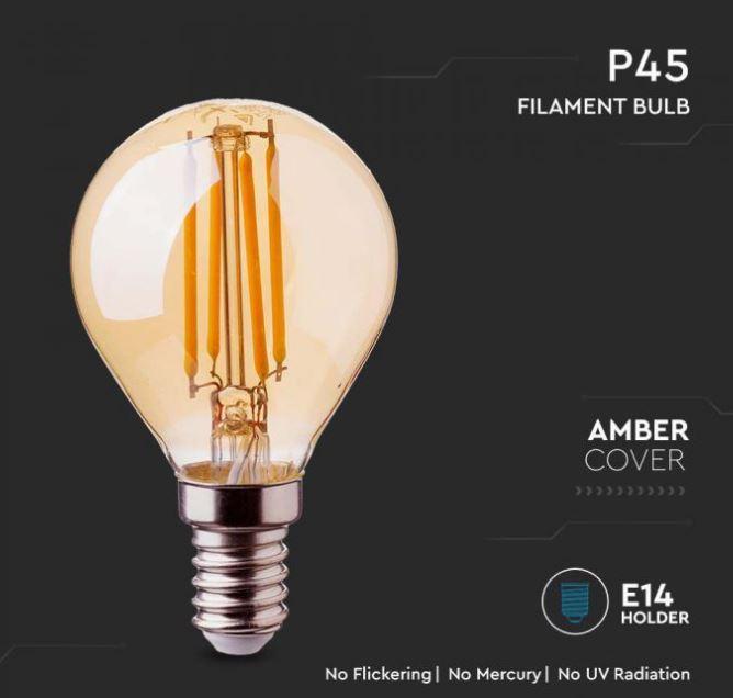 LED-Glühbirne P45 V-tac amber 4W 2200K E14 VT-1953-N - 214499