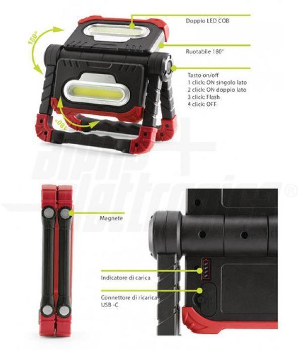 Alpha Electronic Twist batteriebetriebener LED-Strahler 20W 7000K - JO447/020PW Alpha Electronic Twist batteriebetriebener LED-Strahler 20W 7000K - JO447/020PW