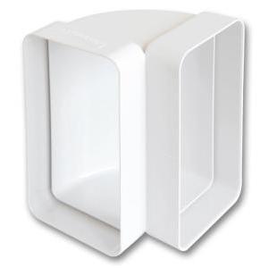 Curva verticale tubo rettangolare  bianco - ccv126b