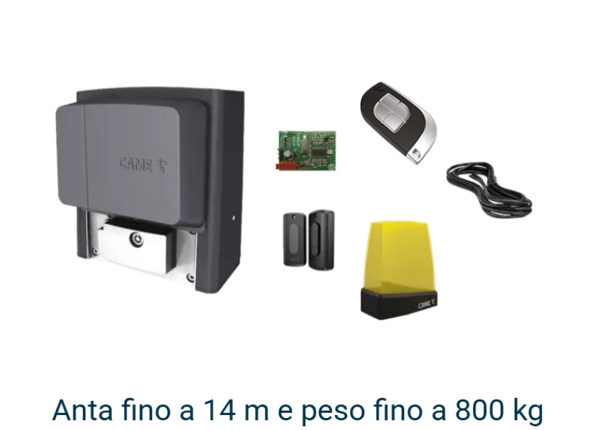 kit automazione cancello scorrevole came 230v fino 800 kg con accessori