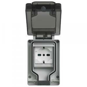 Contenitore stagno ip66 a spina inserita piu' presa universale standard italiano p40 2 moduli colore bianco 14962.u