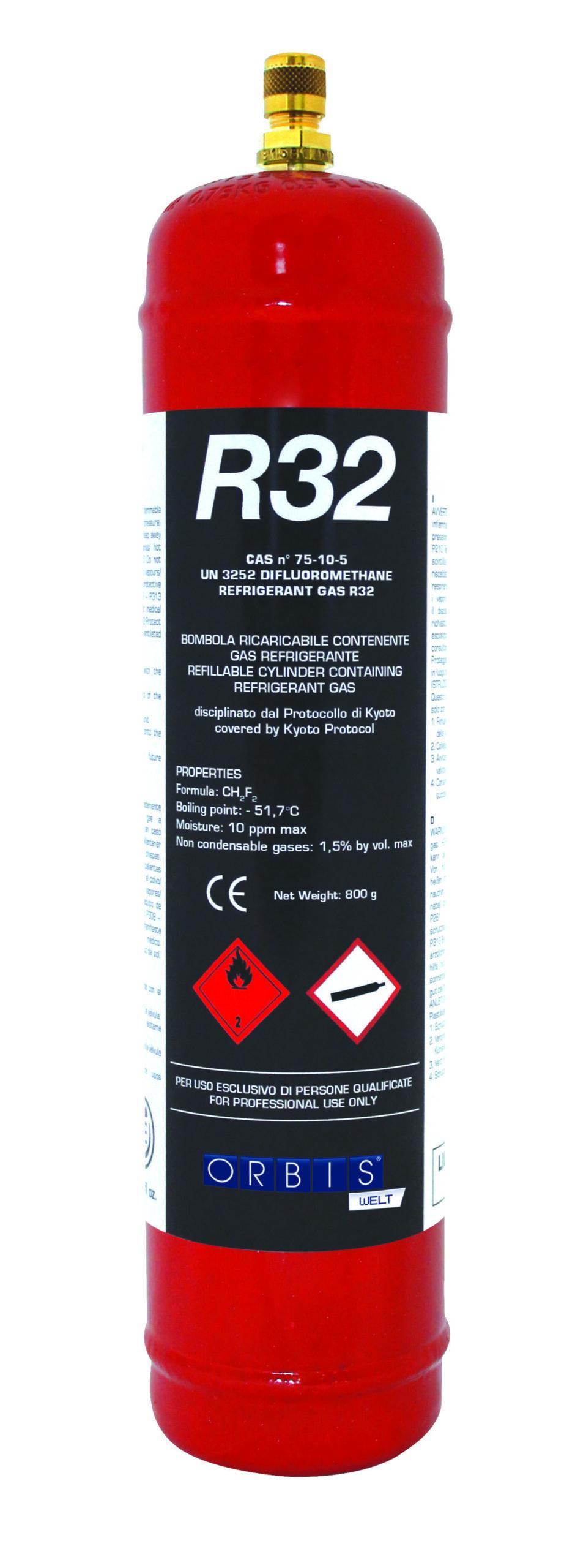 bombola ricaricabile gas refrigerante r32 orbis 1 litro