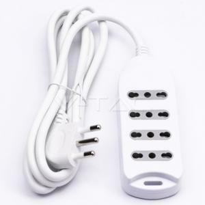 Multipresa 4 prese bipasso 10/16a con attacco a parete colore bianco 8707