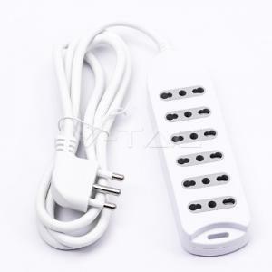 Multipresa 6 prese bipasso 10/16a con attacco a parete colore bianco 8709