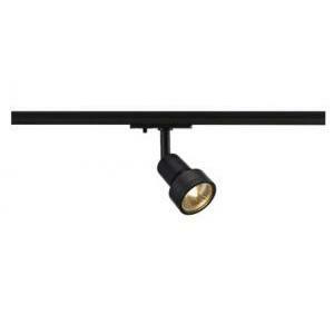 Faretto da binario puri gu10 max 50w incluso adattatore nero 143390