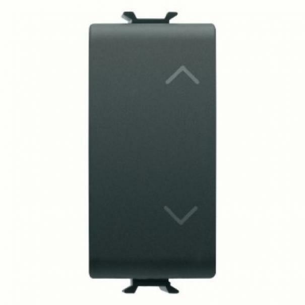 gewiss gewiss chorus pulsante unipolare sali/scendi 10a 1 modulo colore nero gw12140 - foto 1
