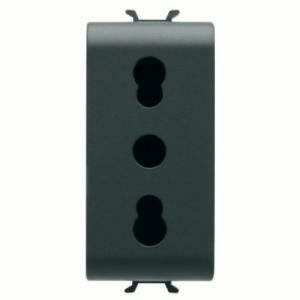 Chorus presa bipasso 2p&#43;t 10/16a 1 modulo colore nero gw12203