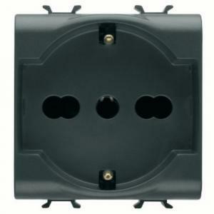 Chorus presa schuko 2p+t 16a 2 moduli colore nero gw12204