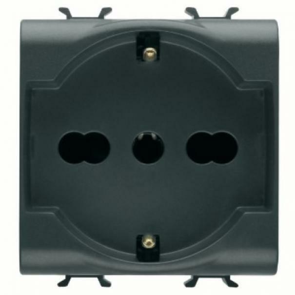 gewiss gewiss chorus presa schuko 2p+t 16a 2 moduli colore nero gw12204 - foto 1