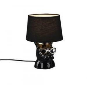 Italia dosy lampada da tavolo attacco piccolo e14 in ceramica colore nero con interruttore su cavo r50231002